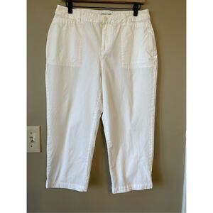 Coldwater Creek Natural Fit White Cotton Cropped Pants Size 12